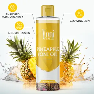 Pineapple Yoni Oil, 4 oz, with Apricot, Jojoba, Avocado Oils & Vitamin E Oil, Fast-Absorbing, Nourishes and Hydrates Skin, Body Care, 4oz, Pineapple Scented Fragrance Moisturizer yoni care product