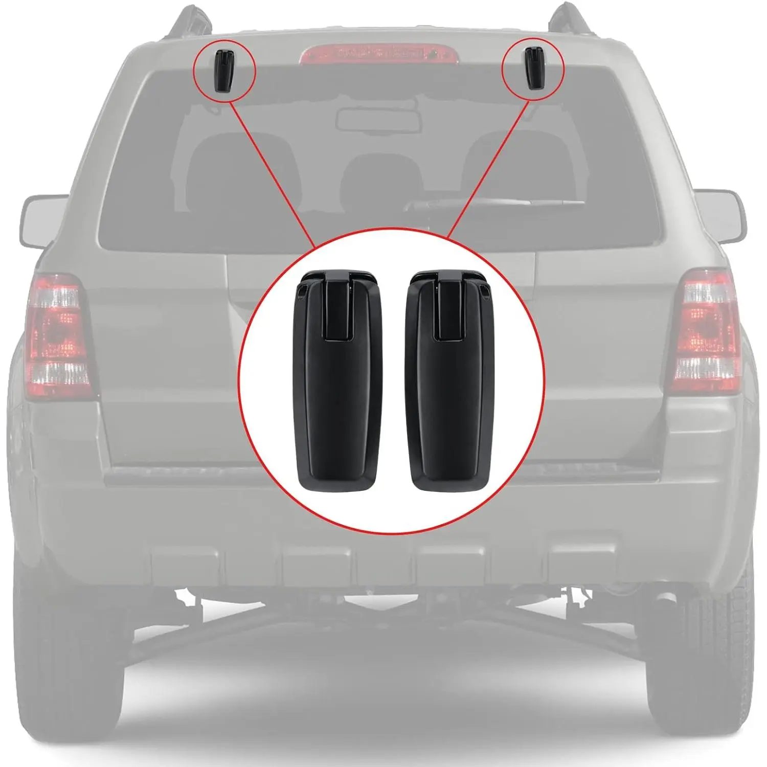 8L8Z78420A68C Rear Liftgate Glass Hinge Set (Pair) - Compatible Fit for Ford Escape 2008-2012, Mercury Mariner 2008-2011, Free Delivery Possible