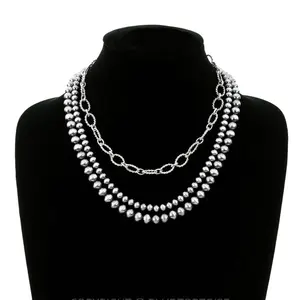 Navajo Pearl and Chain Layered Necklace - Western Jewelry for Women