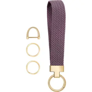 BY-046 Stretchy Wristlet Keychain, Cute Key Chain, Woven Wrist Lanyard for Car Keys with 3 Keyrings and D-ring for Women Men