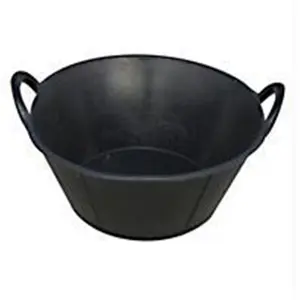 212 MAIN Soft Rubber Bucket, 6.5 Gal Carrying Bucket with Handles, Reinforced Rim for General Use - DF650D, 6.5 Gallon