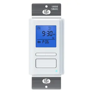 Ortis 7-Day Programmable in-Wall Timer Switch, Blue Backlight, Auto On/Off at Sunrise/Sunset, 3 Operating Modes and 7 Custom Schedules, Compatible with Fans and Motors, Neutral Wire Required