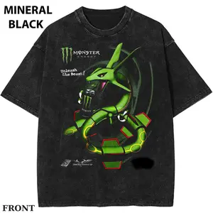 Rayquaza Green Anime Monster Shirt, PKM T-shirt, pokebon Graphic Tee, Y2K Gaming Streetwear T-Shirt, Unisex Anime Inspired Shirt Womenswear Top Cotton