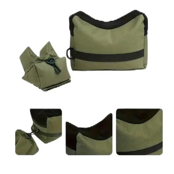 2-Set Heavy-Duty Outdoor Shooting Rest Bags - Sturdy Front & Rear Support SandBag Stand Holders for Gun Rifle Shooting, Hunting, and Photography - Unfilled, Durable Polyester Construction for Enhanced Stability