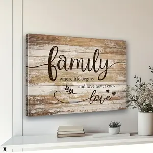 Framed Farmhouse Home Wall Decoration, Suitable for Living Room and Bedroom Headboard Canvas Art, Country Style Sweet Quotes Print, Vintage Kitchen Sign, Wooden Picture, Vintage Christian Art, Home Decor, 2D Flat