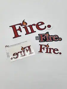 FireBreaksUSA Graphic Decal Sticker Pack - Holographic Fire-Theme Design, QR Code Feature, Office Stationery Label Accessory