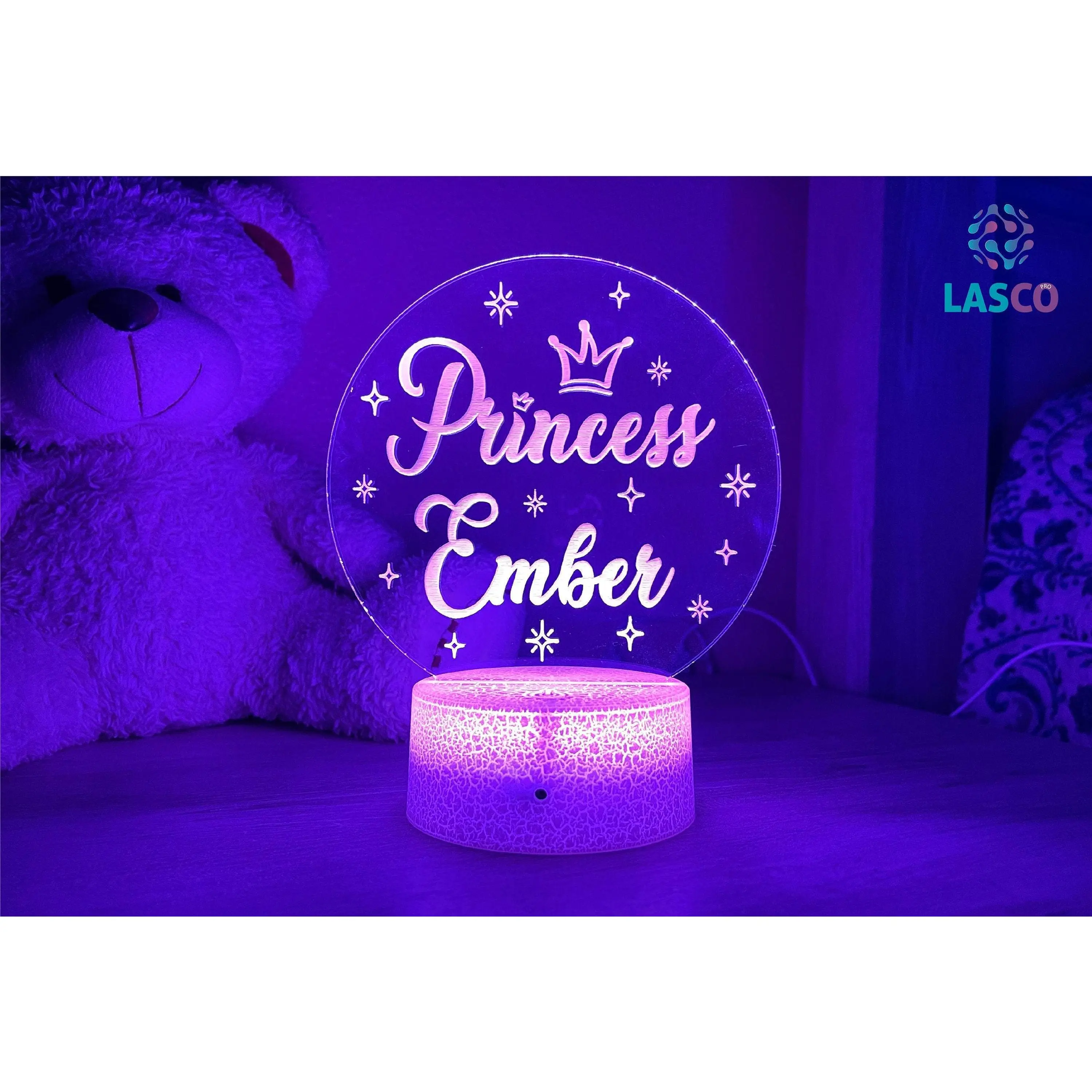 Princess Name Kids Personalized Acrylic Night Light