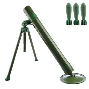 Tactical Toy Set, 60 mm Tactical Mortar Toy with Sponge Safety Pistol, Interesting Shooting Toy, Green 58.4 cm Airsoft Grenade Model