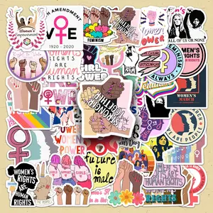 Women's Rights Themed Sticker, 50pcs/set Creative Self Adhesive Decorative Sticker, DIY Decals for Water Bottle, Laptop, Phone Case, Scrapbooking