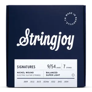 Stringjoy 9-54 7-String Balanced Super Light Gauge Signatures - Nickel Wound Electric Guitar Strings