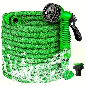 Expandable Flexible Garden Hose with Spray Nozzle, Portable Garden Hose, Durable Lightweight Easy Storage, Ideal for Gardening and Lawn Care, Expandable Water Hose
