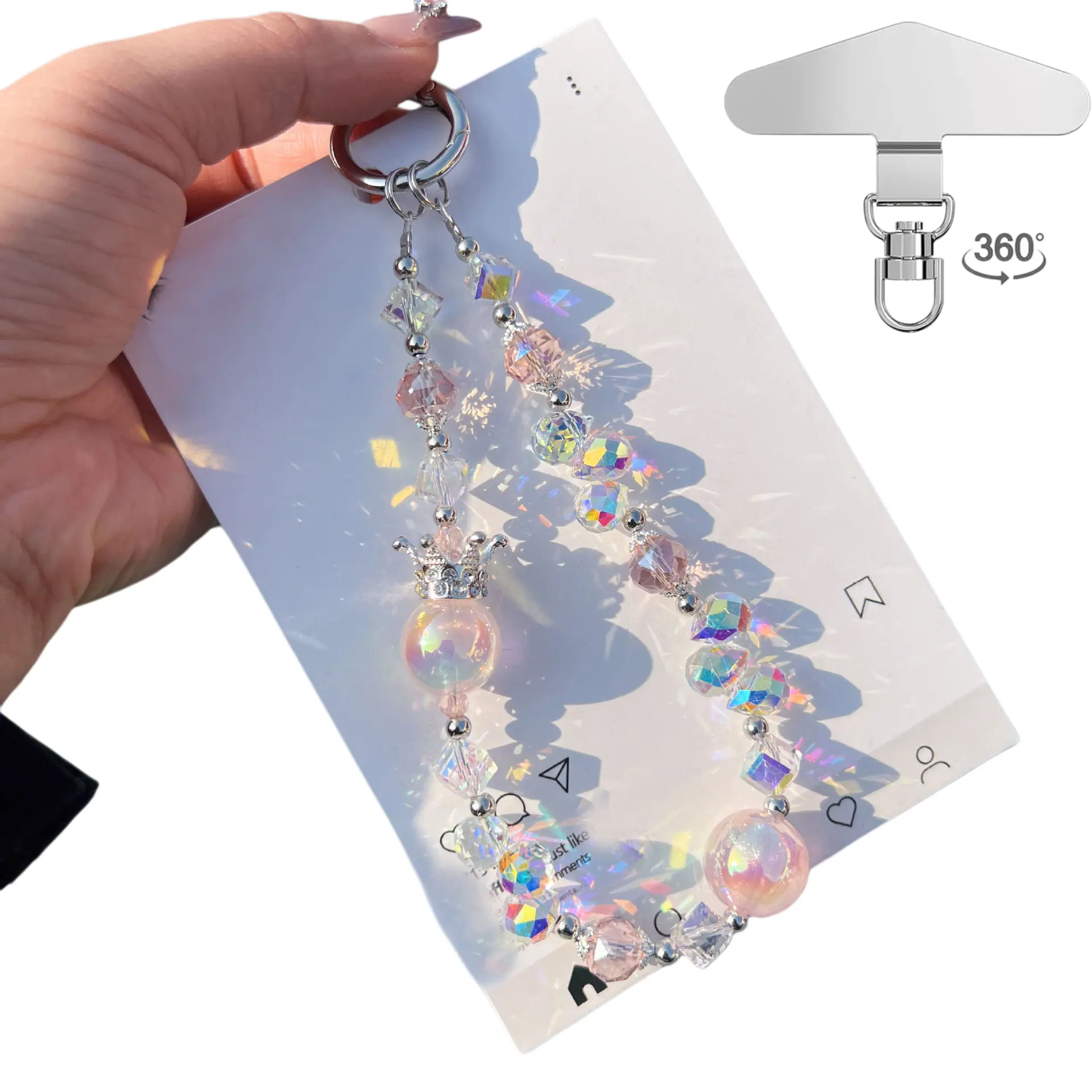 Cute Phone Charm Beaded Lanyard Aesthetic Cell Phone Charms Strap Handmade Colorful Beads Phone Case With Wrist Strap Accessories For Women Girls Daily Decoration