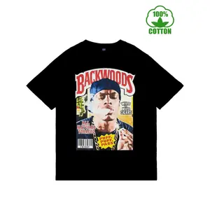 Backwoods 180G Premium Cotton Men T Shirt Short Sleeve Crew Neck Comfortable Relaxed Fit Black