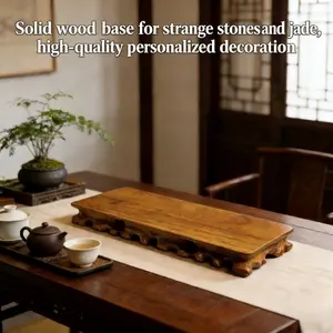 New Premium Solid Wood Display Base for Jade, Stone, Tea Sets & Figurines – Handcrafted Natural Wood Stand for Home & Office Decor, Elevate Your Collectibles, Wooden