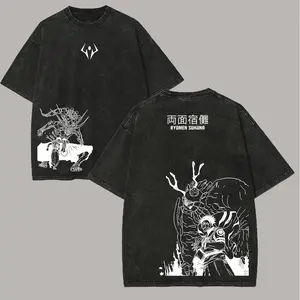 Men's Printed Vintage Distressed Round Neck Short-Sleeve Washed T-Shirt - Comfortable Fit Casual Streetwear Top Tshirt