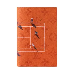 LOUIS VUITTON Colored Monogram Coated Canvas Passport Holder with Card Slots for Women in Brick Red
