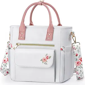 Deluxe Insulated Lunch Box Bag Women - Leakproof  Cooler with Multi Pockets Removable Strap for Work Picnic - Teacher Mothers Day Christmas Birthday Gifts