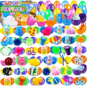 (32/36/48/60 PCS) Prefilled Easter Eggs with Toys – Ready-to-Use Easter Egg Hunt Kit for Kids, Boys & Girls – Non-Candy Party Favors & Easter Basket Stuffers, Easter Gift ,Easter party favors, Easter toys