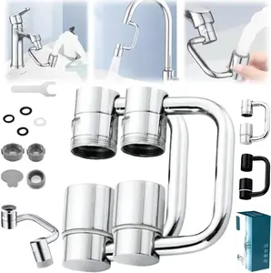 Universal Sink Faucet 1440° Rotatable Aerator U Shaped Extender for Toddlers Flexiflow 1080° Rotating 2 Modes Adjustable Bathroom Kitchen