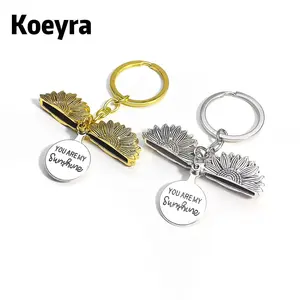 Koeyra Inspirational Sunflower Keychain You Are My Sunshine Gift for Women Men Birthday Christmas Graduation Present for Friends Students
