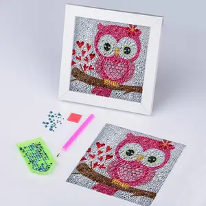 Cute Animals Pattern Diamonds Art Colorful Painting Kit, 1 Set DIY Diamonds Mosaic Crafts without Frame Canvas, DIY Decorative Painting for Bedroom Living Room Office, Diamond Pattern Design