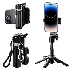 New Mini Selfie Stick Tripod, Extendable Grip Phone Tripod with Detachable Remote Pocket Size,5-in-1 Mini Phone Grip, 10m Wireless Shutter, Vlog Livestreaming Photography Android