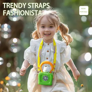 Handheld Bubble Machine, Cute Light Music Design, Portable Bubble Blower, Suitable for Ages 3+, Indoor Outdoor Use, Handheld Bubble Maker