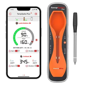 TempSpike Portable Digital Meat Thermometer Bluetooth, App Control, Wireless, Steel Probe for Cooking, Grill, Smoker, Oven, BBQ,summerwins ,Kitchen Temperature Monitoring,campingessentials,campinggear(TP970 Bundle)