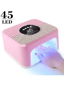 New Adhesive UV LED Nail Lamp, 45-LED Gel Polish Curing Dryer, 4-Timer Automatic Sensor with LCD Display, Professional Fingernail & Toenail Art Tool tiktokshopspringglowup