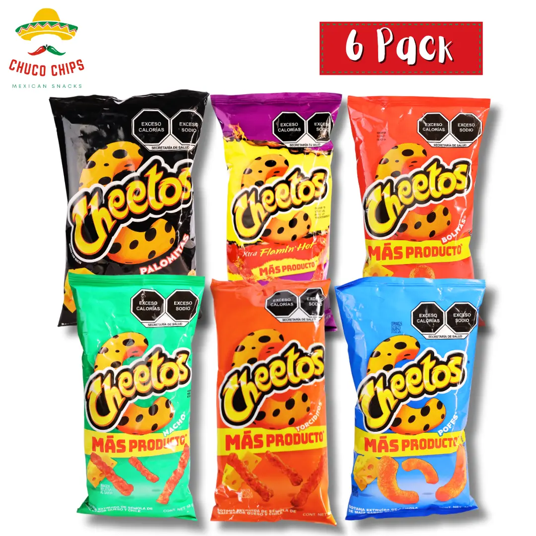 Cheetos | Bolita, Nacho, Poofs, Palomitas, Torcidtios, Cheetos Mix, Xtra Flamin' Hot | 5 Pack of Chips or Bundle of 6 Each | Authentic Mexican Chips | Spicy Crunchy Snack | Authentic Mexican Chips & Snacks by Chuco Chips