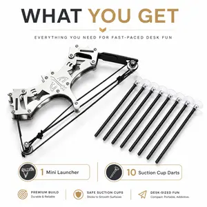 Mini Compound Bow & Arrow Set, Portable 1 Set Stainless Steel Indoor Targeting Archery Leisure Kit with Pulley System, Creative Indoor Recreation Supplies