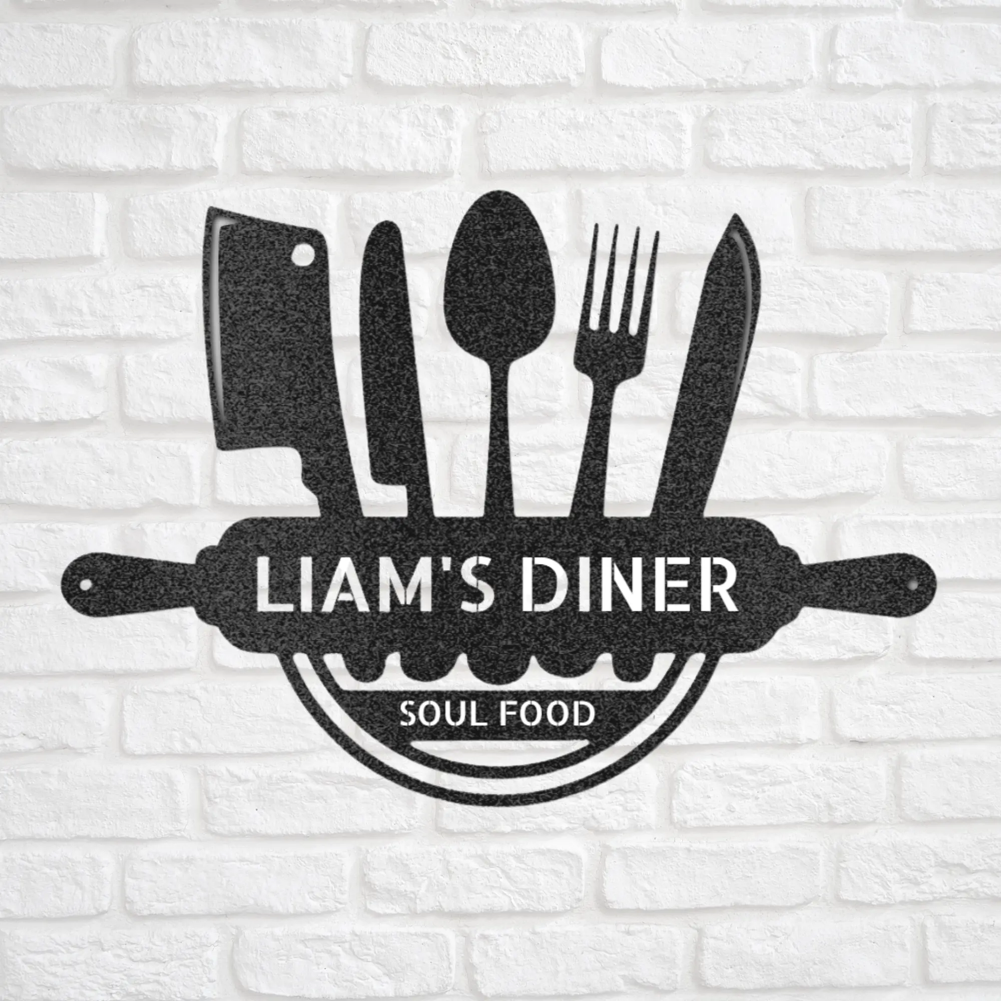 Personalized Kitchen Chef Metal Monogram Sign, Kitchen Art, Personalized Kitchen Sign, Kitchen Decor, Gift for Cook, Diner Decor