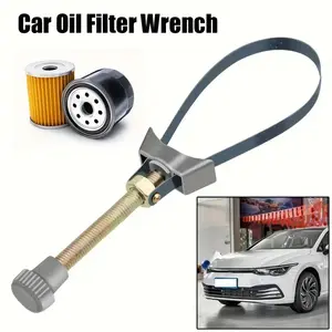 Oil Filter Strap Wrench Removal Tool,Car Auto Motorcycle Oil Filter Tool,Adjustable 70mm To 140mm,Universal Removal Tools Suction,fit for Honda Yamaha Suzuki, 1pc