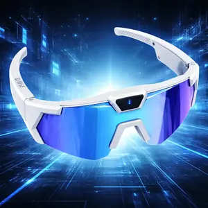 Unisex HD POV Video Camera Sunglasses, Smart Sports Eyewear for Outdoor Bicycling & Motorcycle Driving, Plus Insulated Stainless Steel Tumbler, Warm Compression Knee Socks & Basketball Bike Water Bottle Accessories