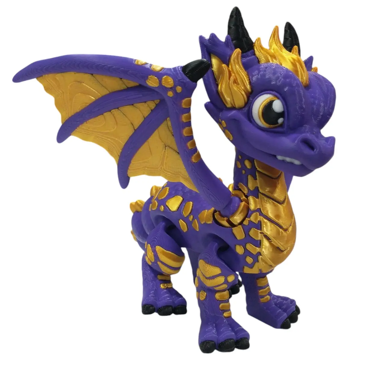Winged Dragon 3D Printed Articulating Collectible Figurine, Movable Animal Figurines for Home Decor, Ornaments & Gift