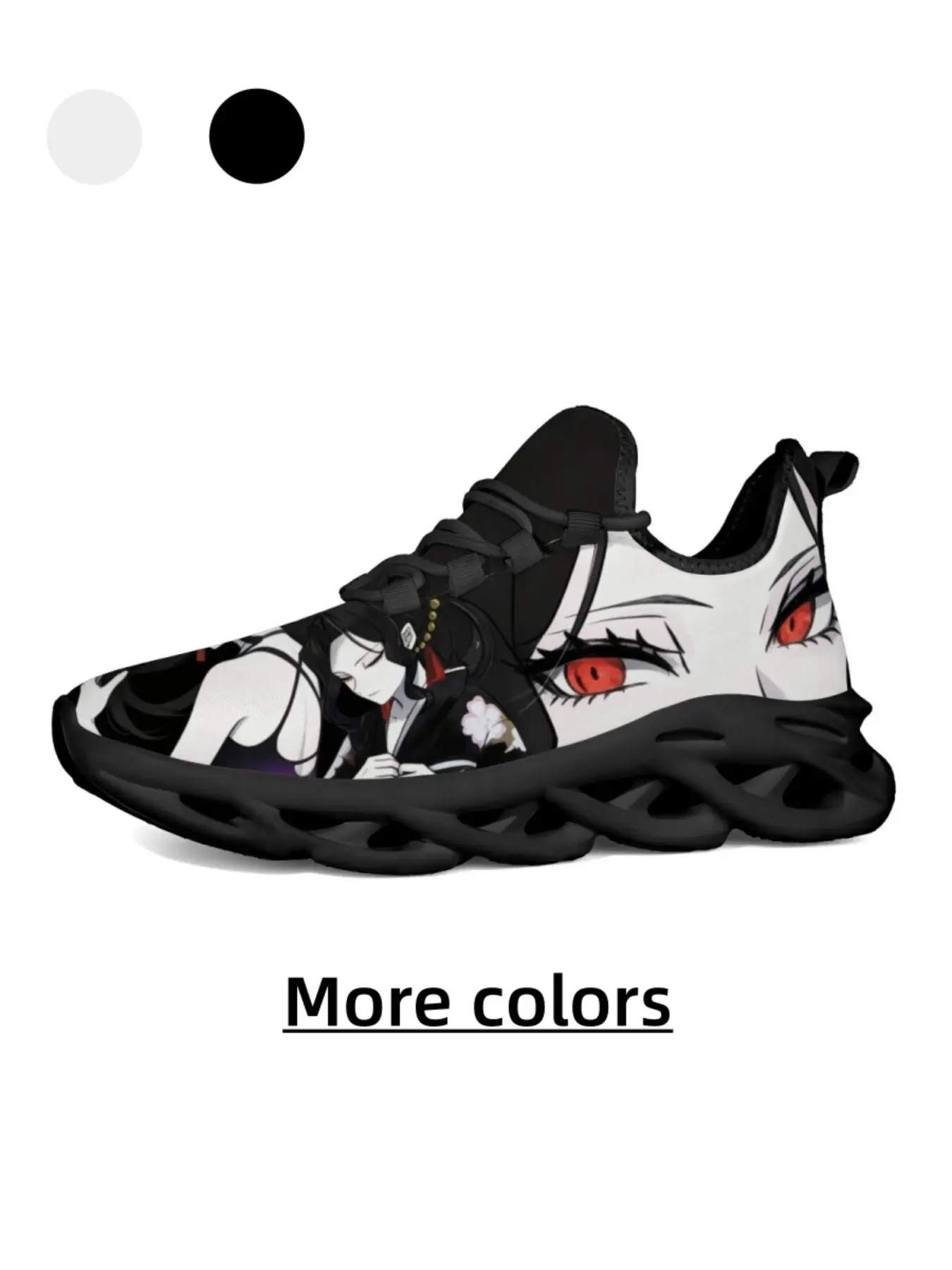 Adult Anime Style Printed Sneakers, Breathable Mesh, High Elastic Shock Absorption, Anti-Slip, Casual Outdoor Sports Shoes, Breathable Cushioned Trainers, Fashionable Casual Sneakers, Trendy Fashion Sneaker