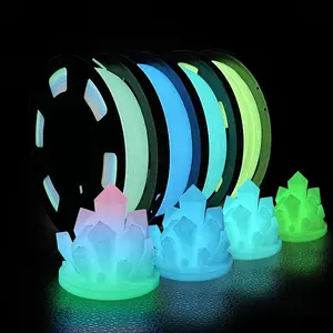 3D Printer PLA Filament (Glow-in-the-Dark), 1 kg (4-Color Assortment), 1.75 mm; High-precision filament for smooth print results; Compatible with FDM 3D printers such as Bambu Lab, Creality, and Elegoo #SummerVibes