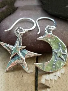 Moon & Star Design Dangle Earrings, High Quality Earrings, Fashionable Jewelry for Women, Daily Clothing Decor, Trendy All-match & Exquisite Jewelry for Birthday Gift, Fashionable Jewelry Accessories, Constellation Earring