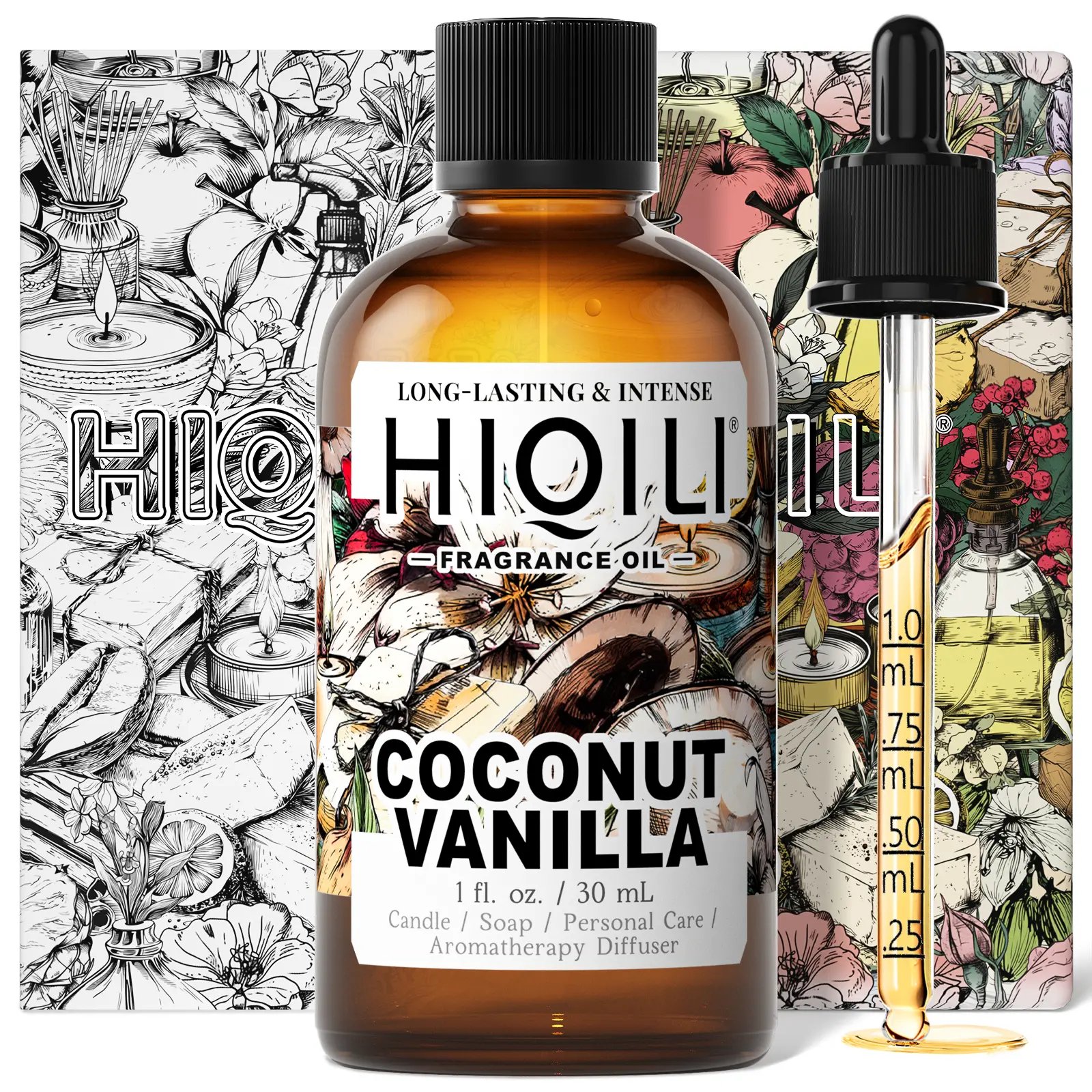 Premium Coconut Vanilla Fragrance Oil - Long-Lasting Home Fragrance for Diffusers, Dryer Balls, Candles