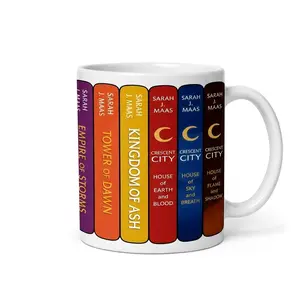 Secret Reveal SJM Universe BookTok Color Changing Mug |   ACOTAR Throne of Glass Book Spines Heat Sensitive Magic Coffee Cup, Best Birthday Gift for Fantasy Reader Sister Bestie, 11oz Ceramic Drinkware
