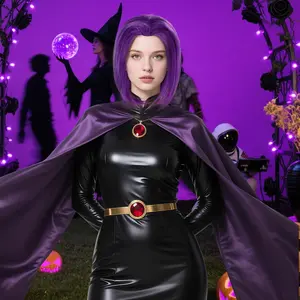 Purple Straight Short Wig for Womens Shoulder Length Purple Wig Womens Cosplay Costume Hair