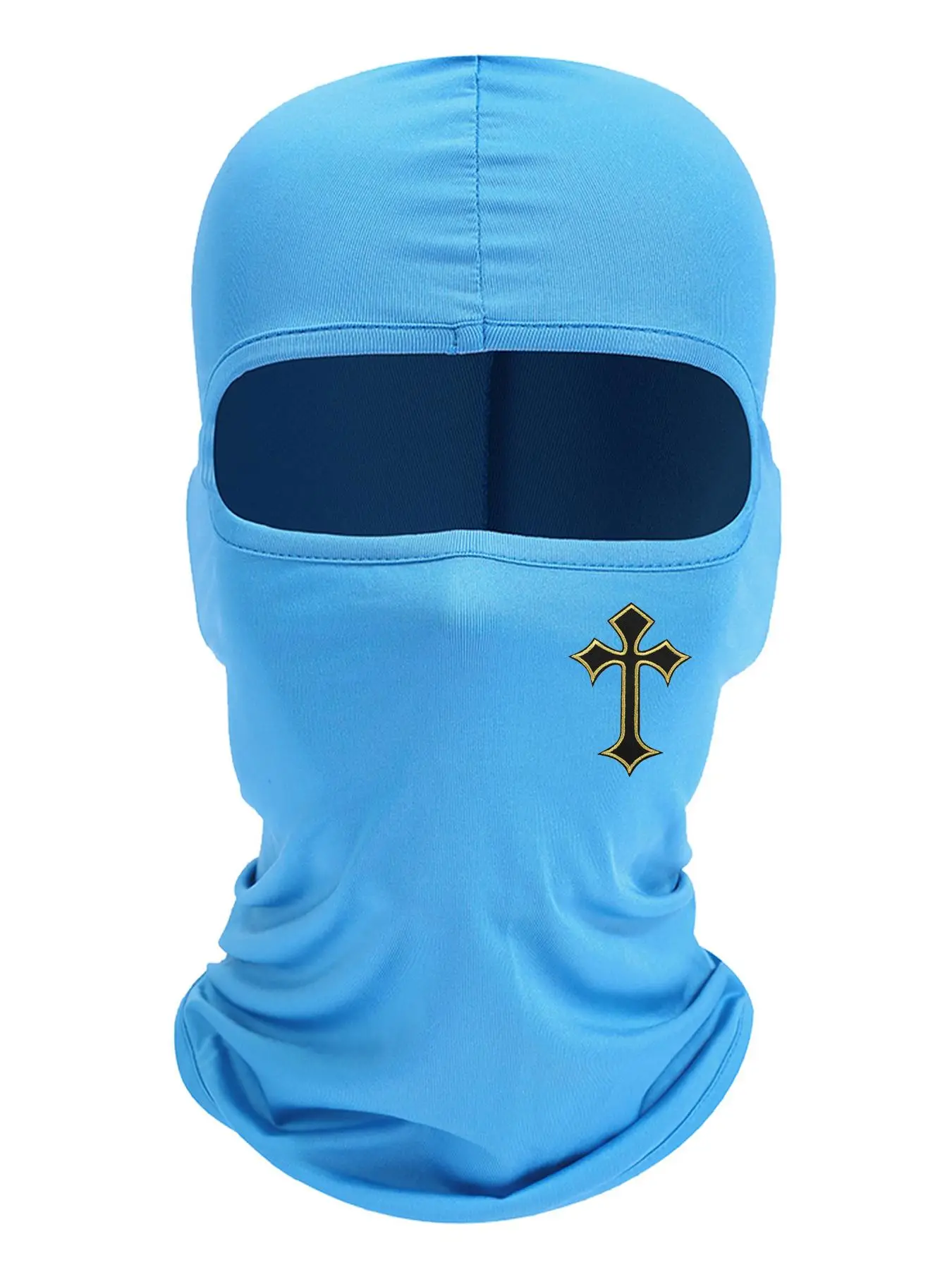 Cross Print Decor Cycling Face Mask Balaclava Hat, Sun Protection Cycling Face Mask, Sports Face Mask for Men & Women