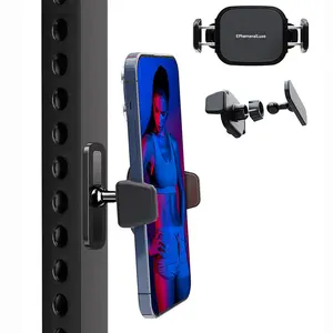 Upgraded Gym Magnetic Phone Holder, 360° Adjustable Magnetic Phone Mount for Gym Attach to Metal Surface, Fitness Equipment Accessories Compatible with iPhone 16 15 14 13 12 Stand Workout