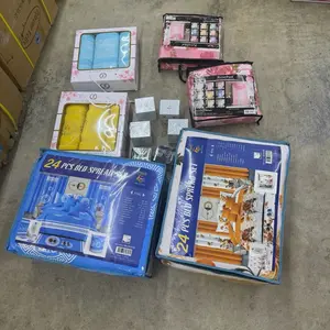 Mercedes boxes sale contain   2 bedspread 24 pieces different color  6 towels 2 pieces of curtain 6 perfum 1 panties 1 bous for gift