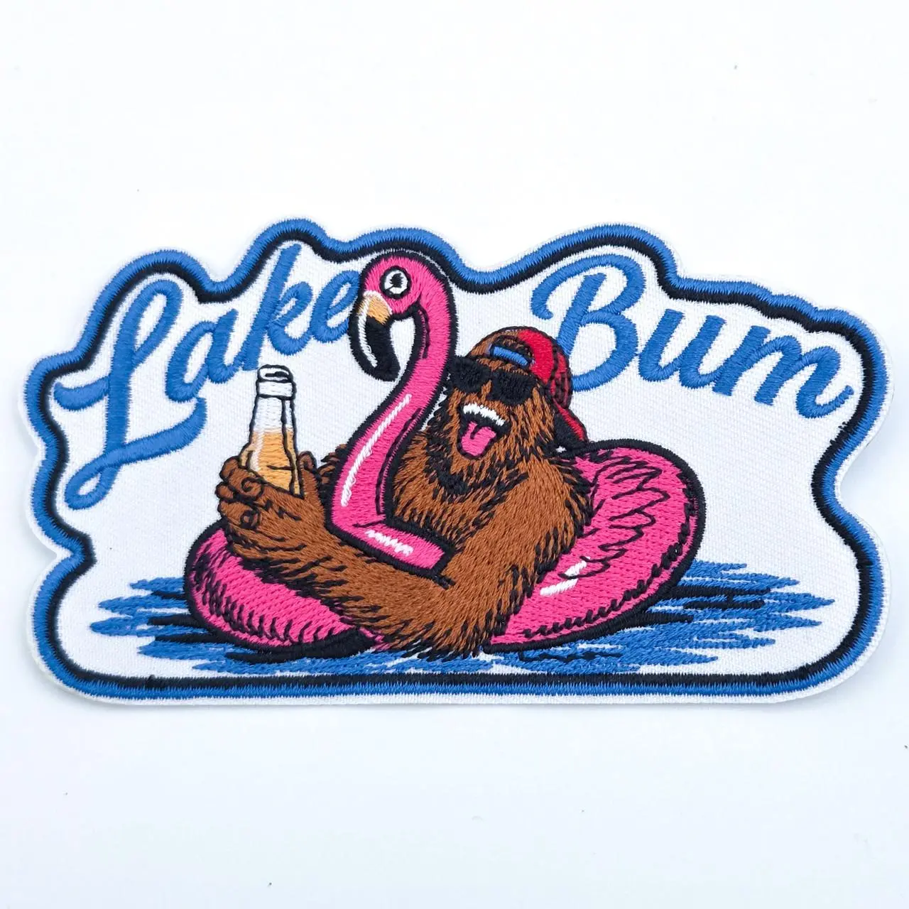 Lake Bum Bigfoot Oversized Embroidered Hat Patch – 5" Wide Statement Design