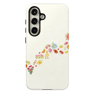 Cute Duck Aesthetic Phone Case, Shockproof Rugged Cover Dual Layer Soft TPU Hard Bumper Shell for Samsung S26 S25 S24 S23 S22 S21 NOTE20 Ultra A71 A56 A36 Plus FE A06 A13 A14 A15 A16 A23 A25 A26 A34 A52 A53 A54 A55 Edge Flowers, Fruits & Summer Market