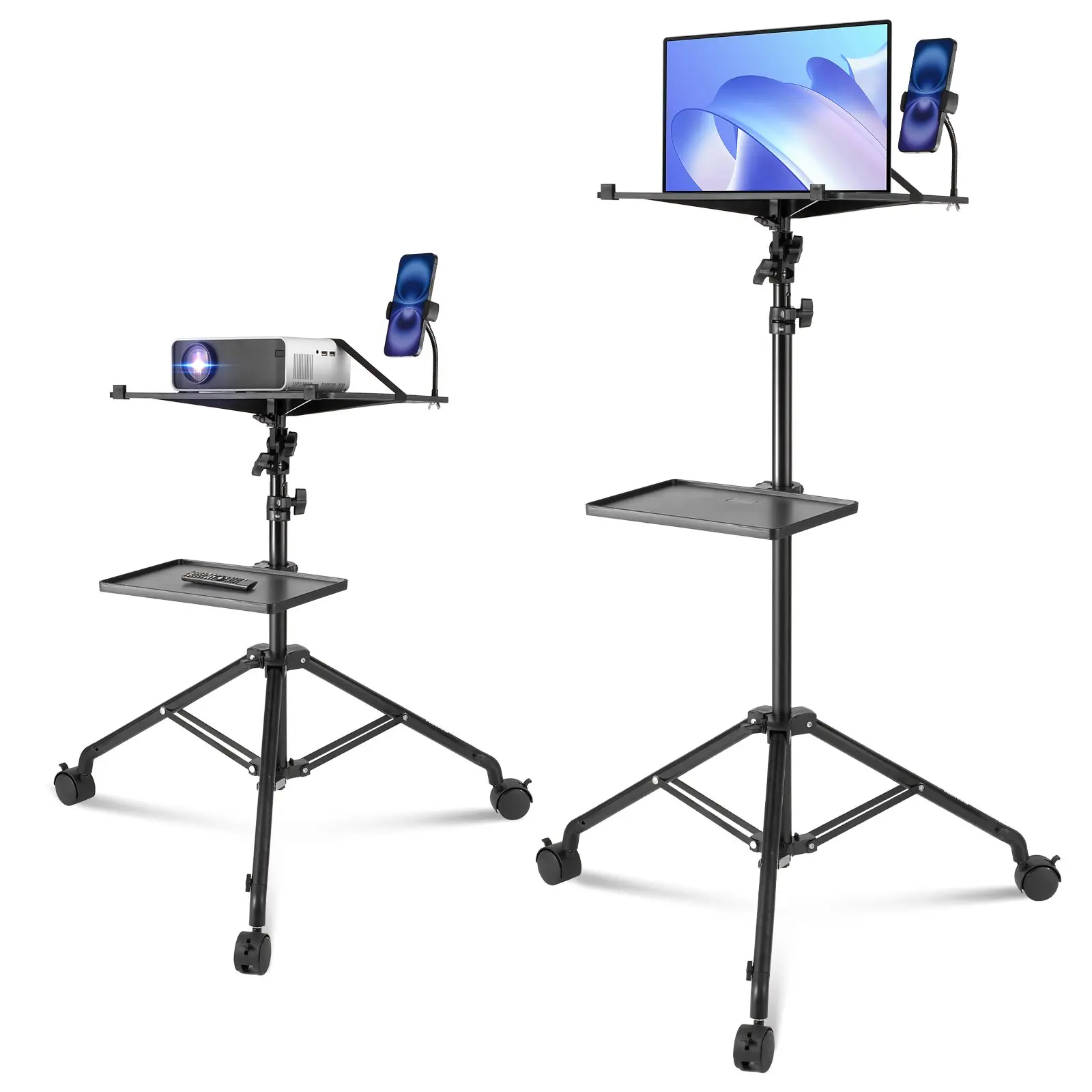 【summerfinds】VEVOR Projector Stand with Wheels Laptop Stand Tripod Height from 31.3 to 67.3", Display Stand, Laptop Holder