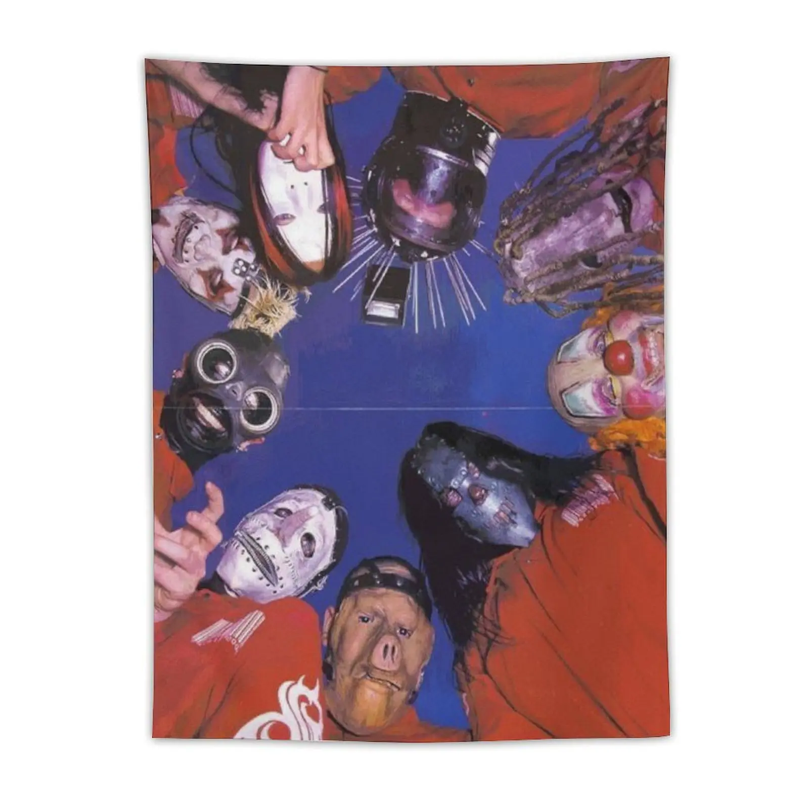 Slipknot Punk Rock Band Tapestry - Edgy Music-Inspired Wall Art with Unique Masked Figures & Thorny Wire Design - Polyester Vertical Decortapestry gifts for boyfriendwall decor flags