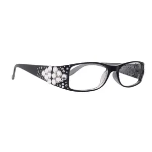 Merkel, (Bling) Diamond Crystal Bling Women Reading Glasses, Adorned w (Clear) Genuine European Crystals (Rectangular) NY Fifth Avenue.