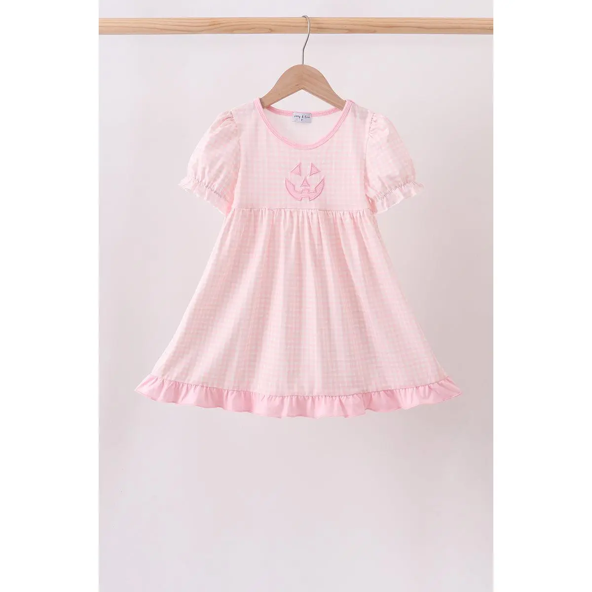 Pink Jack-O-Lantern  Applique Dress